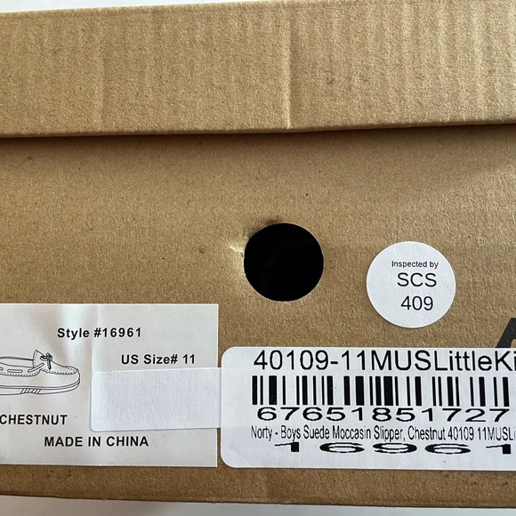 Little Boy Norty Suede Moccasin Slippers  Size 11 NIB - Picture 6 of 7